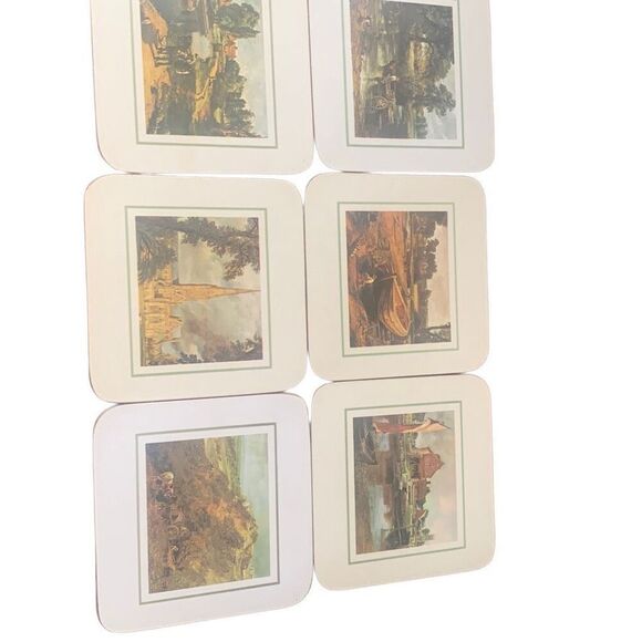 Vintage Clover Leaf Set of 6 Table Mats Coasters Constable Prints With Box - Picture 3 of 15